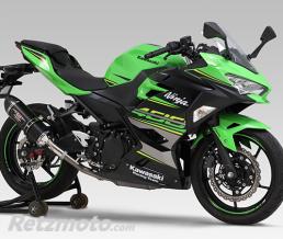 Silencieux YOSHIMURA R-77S inox noir/casquette carbone Kawasaki Ninja 400