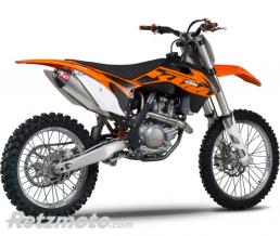 Ligne compl�te YOSHIMURA USA RS4 inox sielencieux inox/alu casquette carbone KTM SX-F450