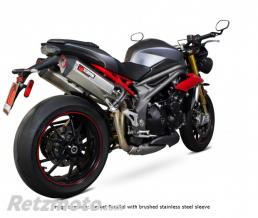 Silencieux double SCORPION Serket c�ramique noire/casquette ABS noir Triumph Speed Triple 1050