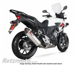 Silencieux SCOPRION Serket Parallel carbone/casquette ABS noir Honda CB500F