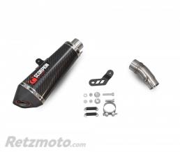 Silencieux SCORPION Serket Taper carbone/casquette ABS noir Kawasaki Ninja 250/400