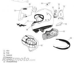 ARAI Coiffe CHASER-X ARAI casque int�gral 12mm