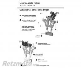 Support de plaque V PARTS noir Yamaha MT-09/MT-10