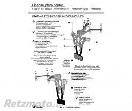 Support de plaque V PARTS noir Kawasaki Z750