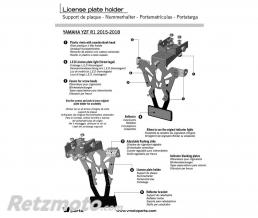 Support de plaque V PARTS noir Yamaha YZF-R1