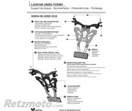 Support de plaque V PARTS noir Honda CB1000R