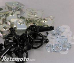 Kit vis Dzus �17mm Pro-Bolt alu noir boucle demi-cercle
