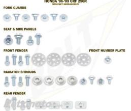 Kit vis complet de plastiques Bolt Honda CRF250R