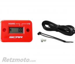 Compteur d'heures SCAR filaire avec Velcro rouge