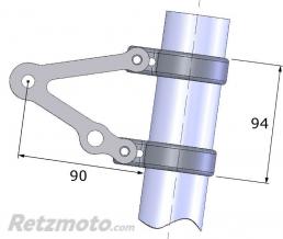 Support de phare LSL Clubman avec support clignotant inox universel �38mm