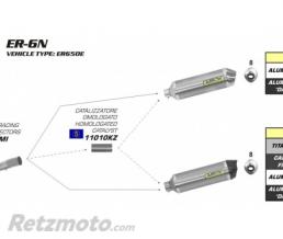 LIGNE COMPLETE KAWASAKI ER-6N 12-16 / ARROW RACE-TECH ALU