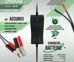 Chargeur Batterie Moto et Scooter Pour batterie Lithium & Acide