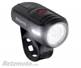 ECLAIRAGE VELO USB AV SUR CINTRE SIGMA AURA 45 LUX (AUTONOMIE 6H MODE STANDARD ET 21H MODE ECO) NOIR - HOMOLOGUE - ADAPTE L'ECLAIRAGE EN FONCTION DE LA LUMINOSITE