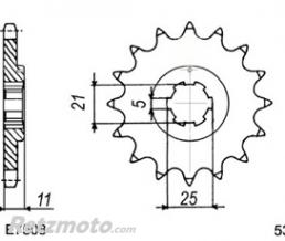KIT CHAINE ACIER KAWASAKI 350 S2 14X43 RK530KS CHAINE 530 HYPER RENFORCEE (Qualit� origine)