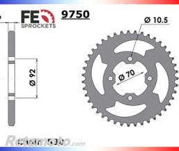 KIT CHAINE ACIER KAWASAKI 350 S2 14X43 RK530KS CHAINE 530 HYPER RENFORCEE (Qualit� origine)