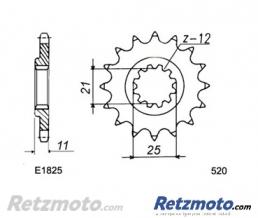 KIT CHAINE ACIER HVA 450 TE '06 13X50 RK520SO CHAINE 520 O'RING RENFORCEE 