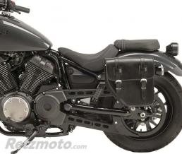CUSTOM ACCESS Paire de sacoches moto Custom mod�le IBIZA en cuir noir