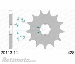 Kit chaine KYMCO K-PIPE 50 AFAM 11x43 428R1 Renforc�(couronne Standard) 