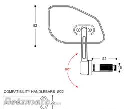 R�troviseur embout de guidon SKIN-Z BAR END B-LUX BARRACUDA