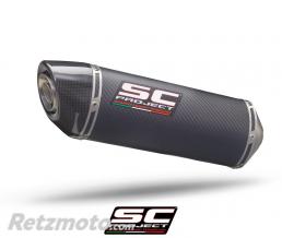 Silencieux Oval SC PROJECT Carbone MOTO GUZZI V85TT embout fibre de carbone