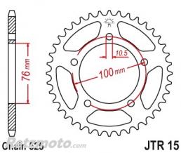 Couronne JT SPROCKETS Benelli TRK 502 44 dents 525 acier standard