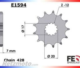 Kit chaine HM VENT 50 DERAPAGE RR '20/21 11x60 CHAINE 428 RENFORCEE avec Attache Rapide