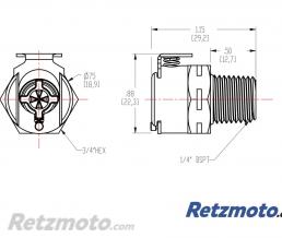 Raccord Essence Rapide Ducati/Mv agusta 1/4 en Laiton Chrom�(oem 58840101A/800090925)