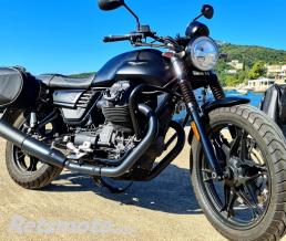 Paire silencieux Mistral Moto guzzi V7 III E4 finition noir-MGH-V7III-BP