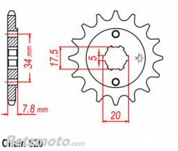Kit cha�ne Honda 125 Varadero DID 520VX3 14x44 renforc�e(couronne standard)