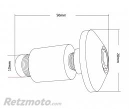  Embouts de Guidon Plats RING ANODIZED Noir