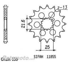 SIFAM Pignon Kawasaki GPZ750 Zx Turbo 84-85 15 Dents