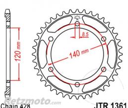 JT SPROCKETS Couronne 50 dents PAS 428