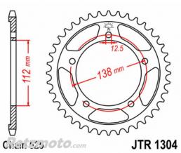 JT SPROCKETS Couronne JT SPROCKETS acier standard 1304 - 525