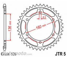 JT SPROCKETS Couronne JT SPROCKETS acier standard 5 - 520
