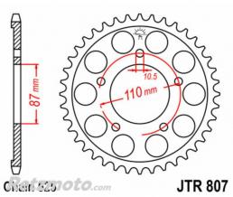 JT SPROCKETS Couronne JT SPROCKETS acier standard 807 - 525