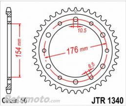 JT SPROCKETS Couronne JT SPROCKETS acier standard 1340 - 530