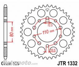 JT SPROCKETS Couronne JT SPROCKETS acier standard 1332 - 525