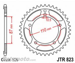JT SPROCKETS Couronne JT SPROCKETS acier standard 823 - 520