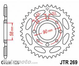 JT SPROCKETS Couronne JT SPROCKETS acier standard 269 - 428