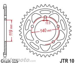 JT SPROCKETS Couronne JT SPROCKETS acier standard 10 - 525