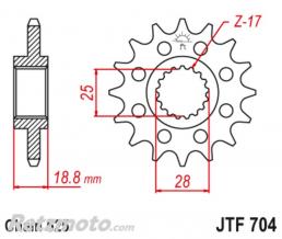 JT SPROCKETS Pignon JT SPROCKETS acier anti-bruit 704 - 525