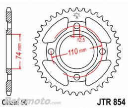 JT SPROCKETS Couronne JT SPROCKETS acier standard 854 - 530