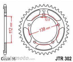 JT SPROCKETS Couronne JT SPROCKETS acier standard 302 - 530