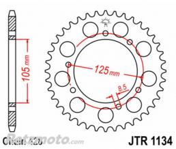 JT SPROCKETS Couronne JT SPROCKETS acier standard 1134 - 428