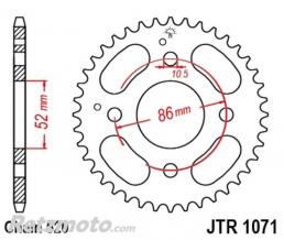 JT SPROCKETS Couronne JT SPROCKETS acier standard 1071 - 520