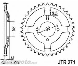 JT SPROCKETS Couronne JT SPROCKETS acier standard 271 - 428