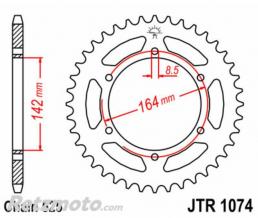 JT SPROCKETS Couronne JT SPROCKETS acier standard 1074 - 525
