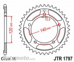 JT SPROCKETS Couronne JT SPROCKETS acier standard 1797 - 530