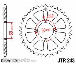 JT SPROCKETS Couronne JT SPROCKETS acier standard 243 - 520