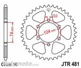 JT SPROCKETS Couronne JT SPROCKETS acier standard 481 - 530